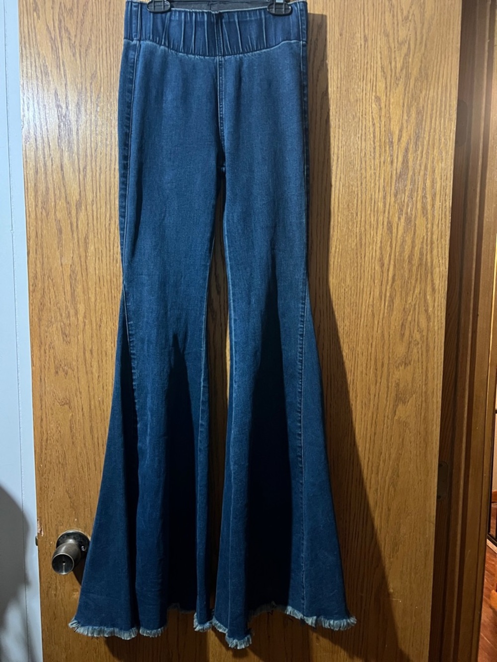 Three Bird Nest Dark Blue High-Rise Wide Leg Flare Jeans